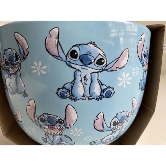 Disney Lilo And Stitch Floral  Ramen Ceramic Bowl With Chopsticks 20 Oz NEW - Picture 3 of 10